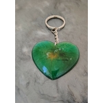 Porte cles silver coeur vert