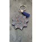 Porte cles silver bleu