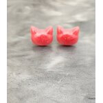 Boucle doreilles kitty tete rose