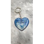 Porte cles silver coeur bleu