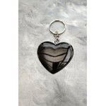 Porte cles silver coeur noir
