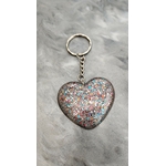 Porte cles silver coeur ppaillettes