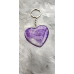 Porte cles silver coeur violet