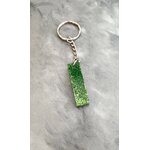 Porte cles silver lettre I vert paillettes