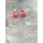 Boucle doreille mini tete chat rose