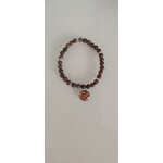bracelet perles bois jaune paillettes