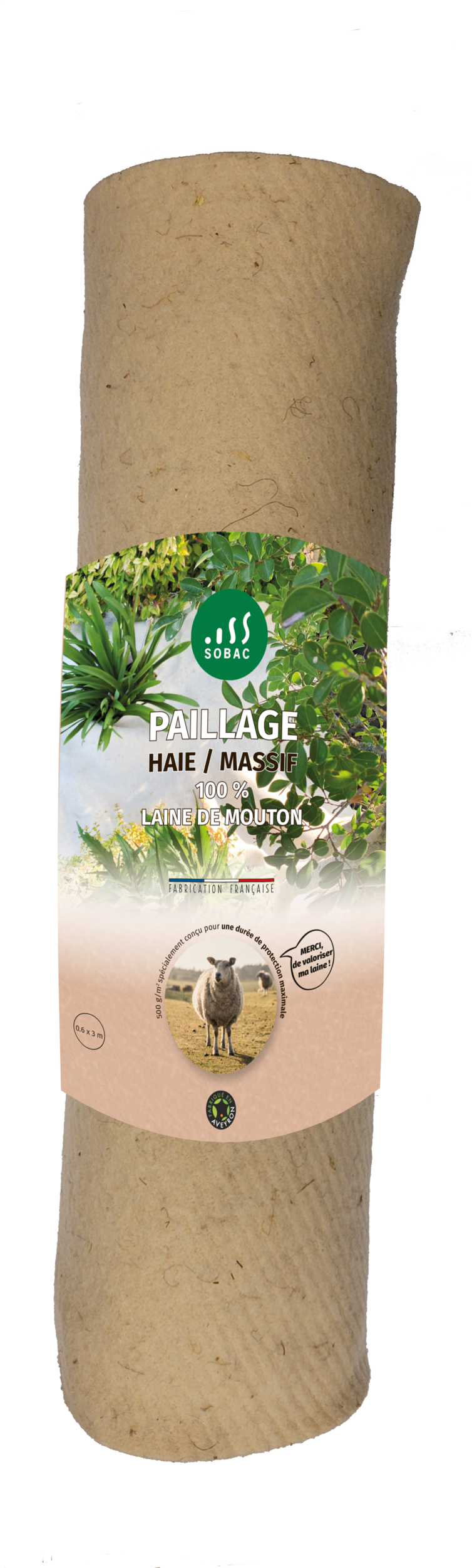Paillage rouleau 100% laine de mouton