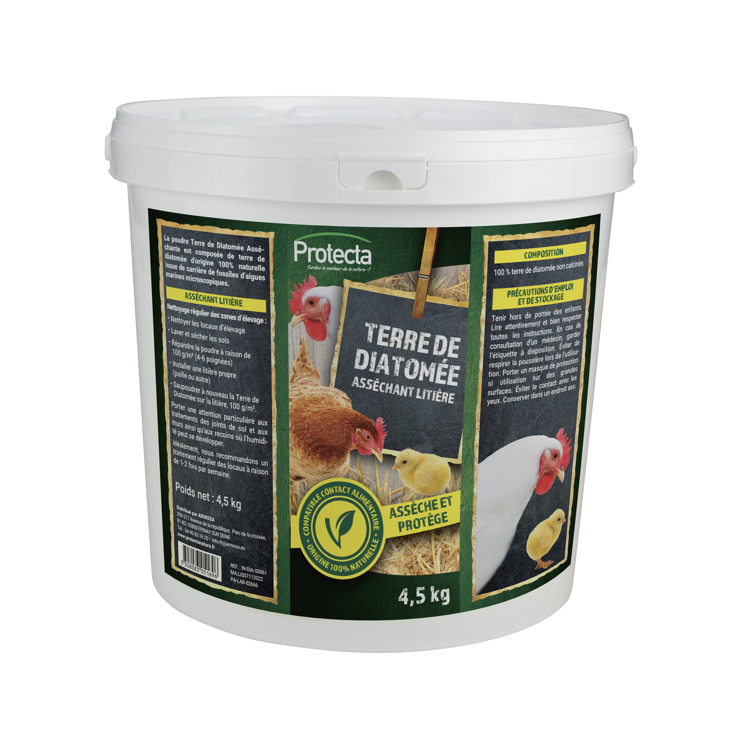 TERRE DE DIATOMÉE SPÉCIALE BASSE COUR - SEAU 4,5KG
