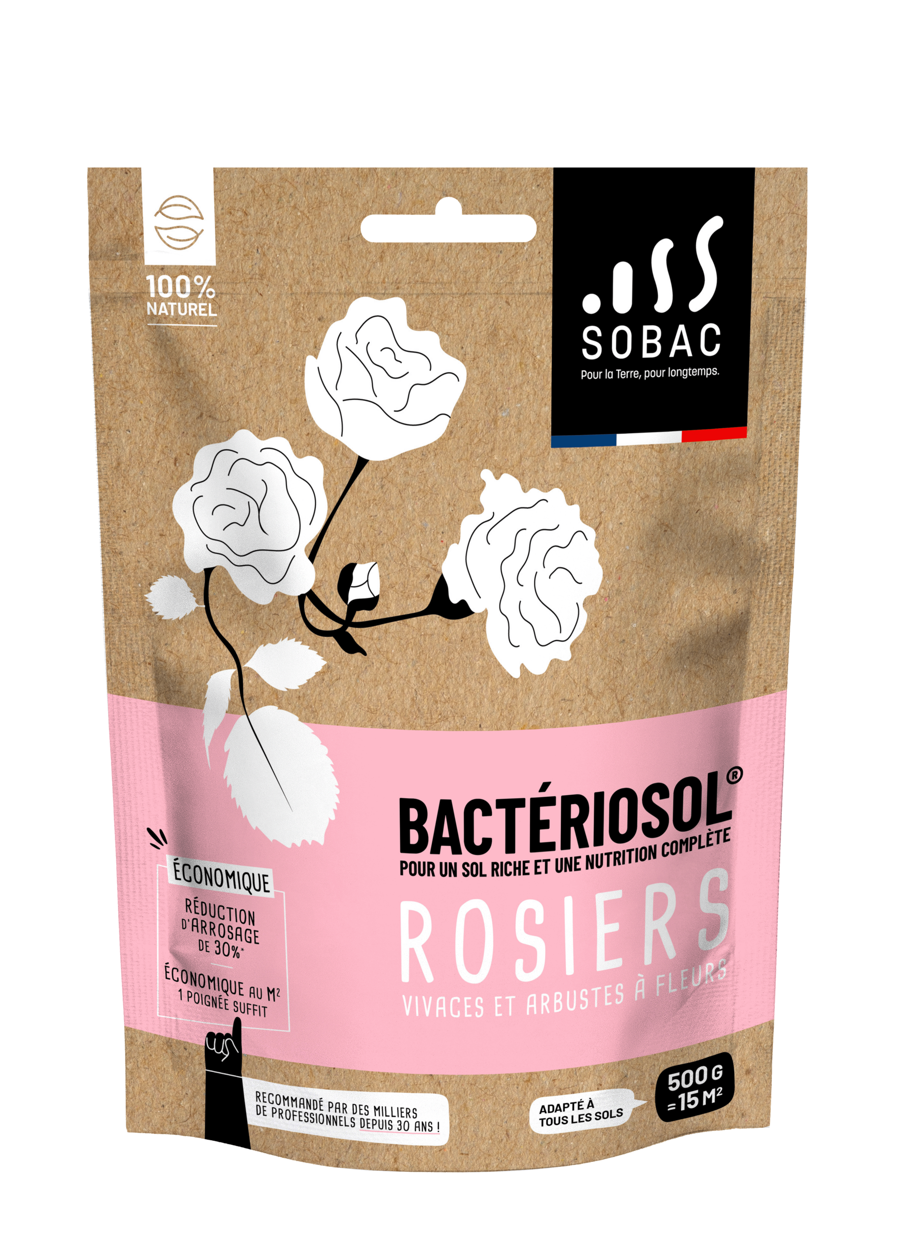 Fertilisant Rosiers et Arbustes à Fleurs – Bactériosol® - 500g