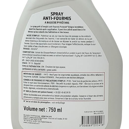 spray anti fourmis protecta dos