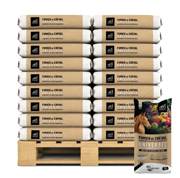Fumier de cheval universel SOBAC - Palette de 48 sacs de 20 kg (960 kg)