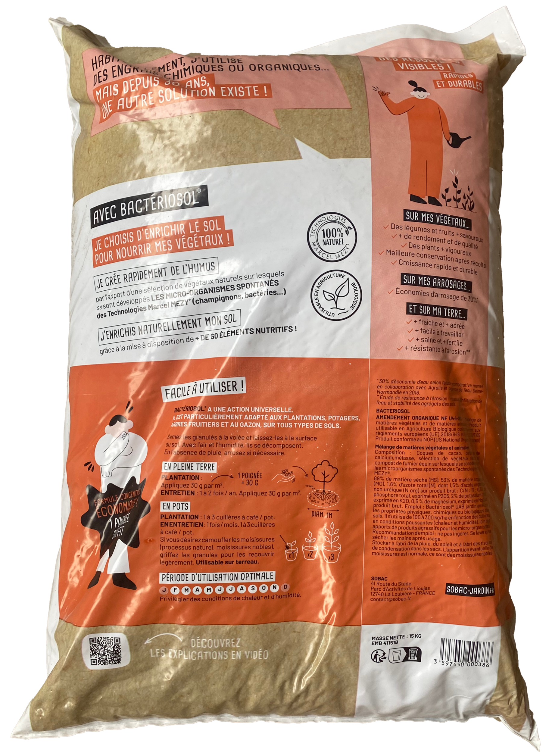 dos sac bactériosol 15 kg