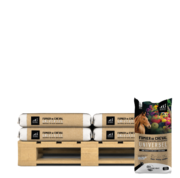 Fumier de cheval universel SOBAC - Palette de 12 sacs de 20 kg (240 KG)