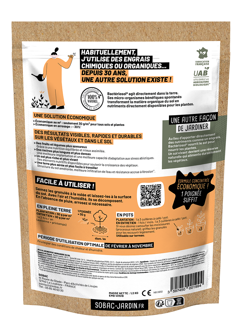 Bactériosol potager 1,2 kg SOBAC dos
