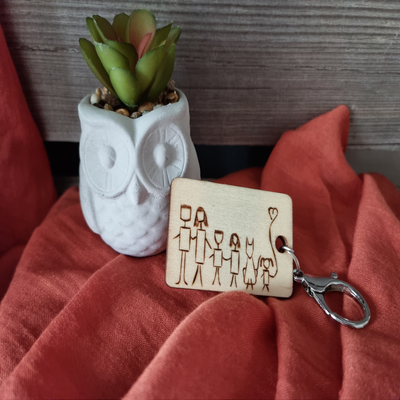 Porte clefs Famille dimensionné