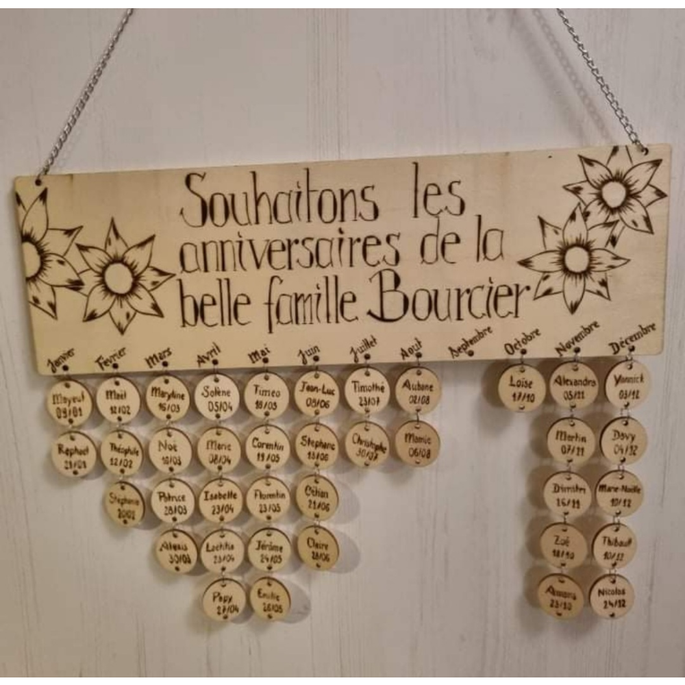 Calendrier des anniversaires Gâteau et Champagne - ▻ Objets de