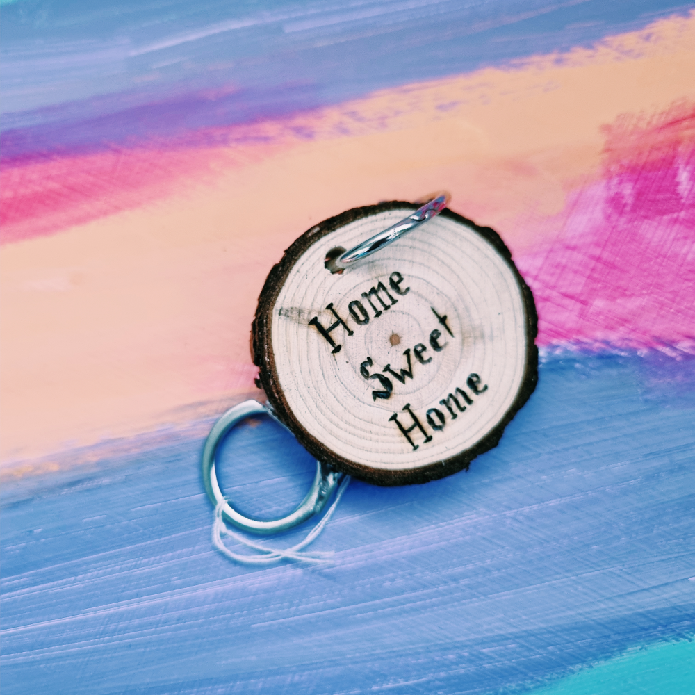 Porte clef rondin home sweet home