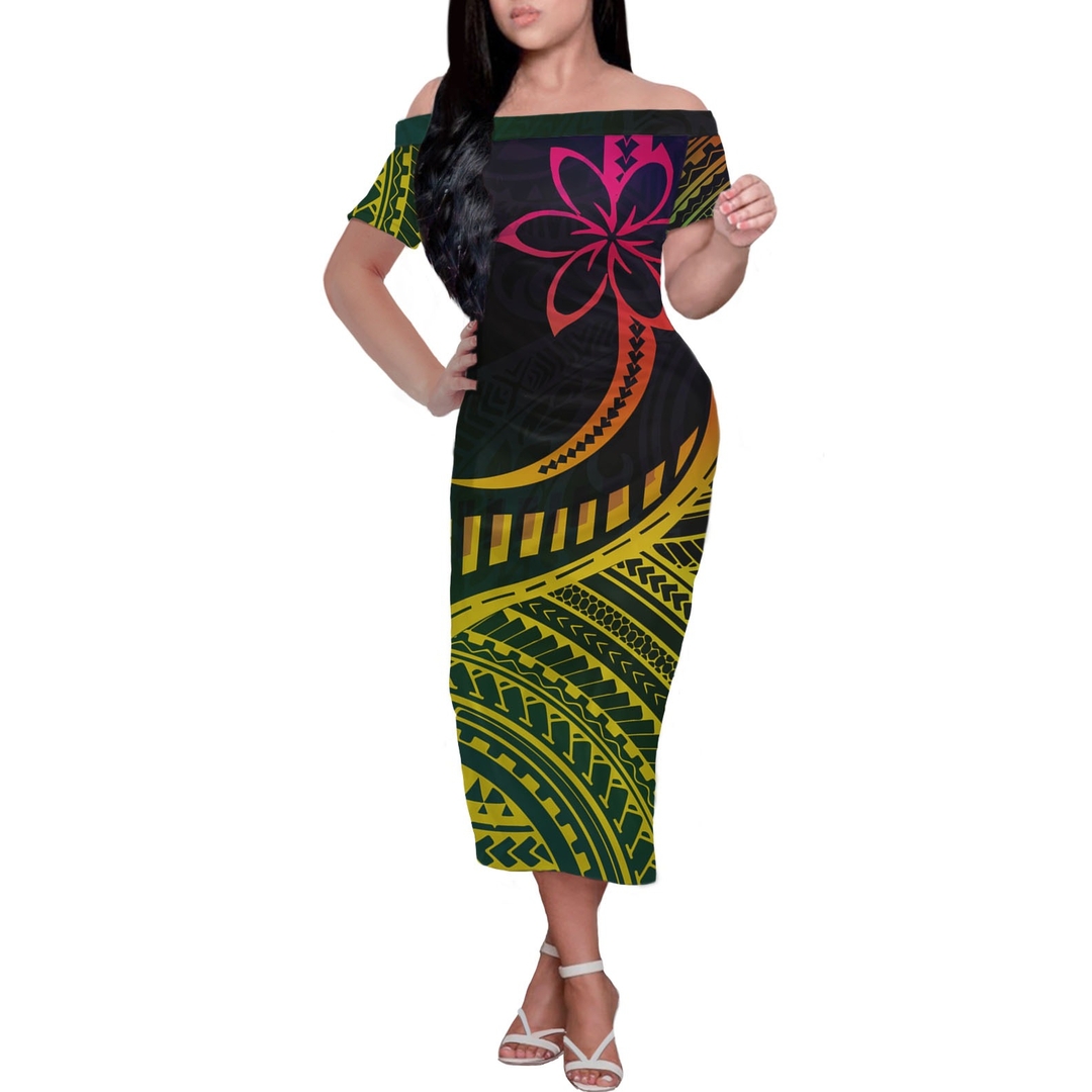 Robe LuLaRoe Taille S - Stretch Fleurie, épaules Dénudées, Volants - Noir Et Bleu (Neuf Sans étiquette)