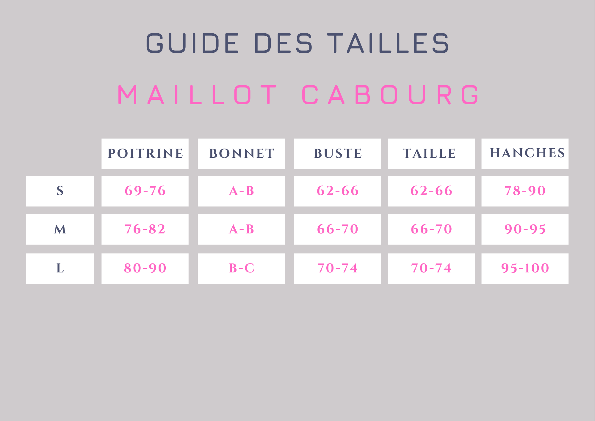 CABOURG- guide des tailles