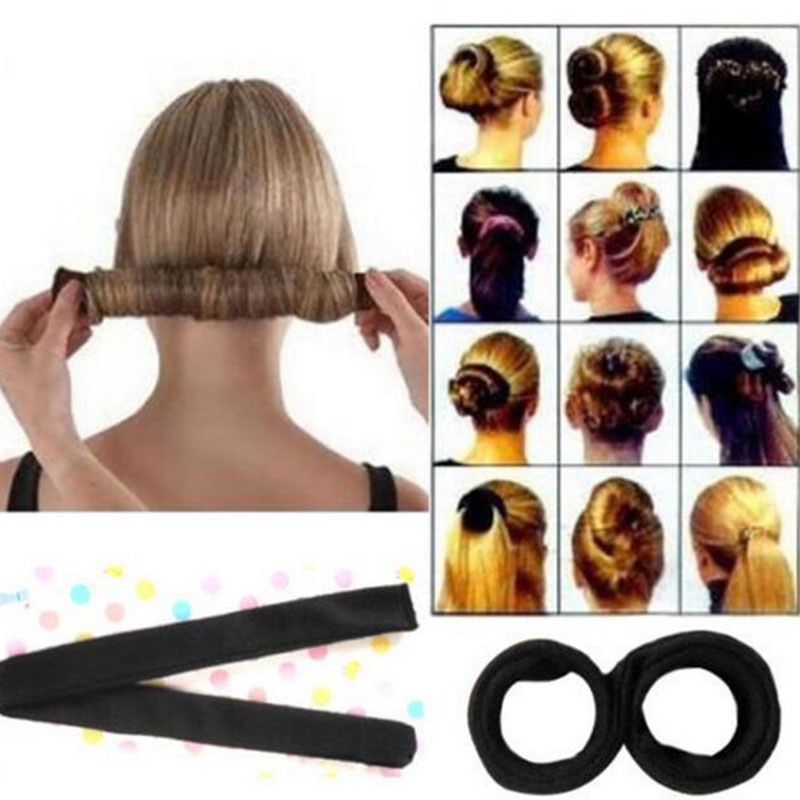 Mode-Fille-fran-ais-pince-cheveux-DIY-soins-des-cheveux-styling-outils-Donut-Ancien-Mousse-Fran