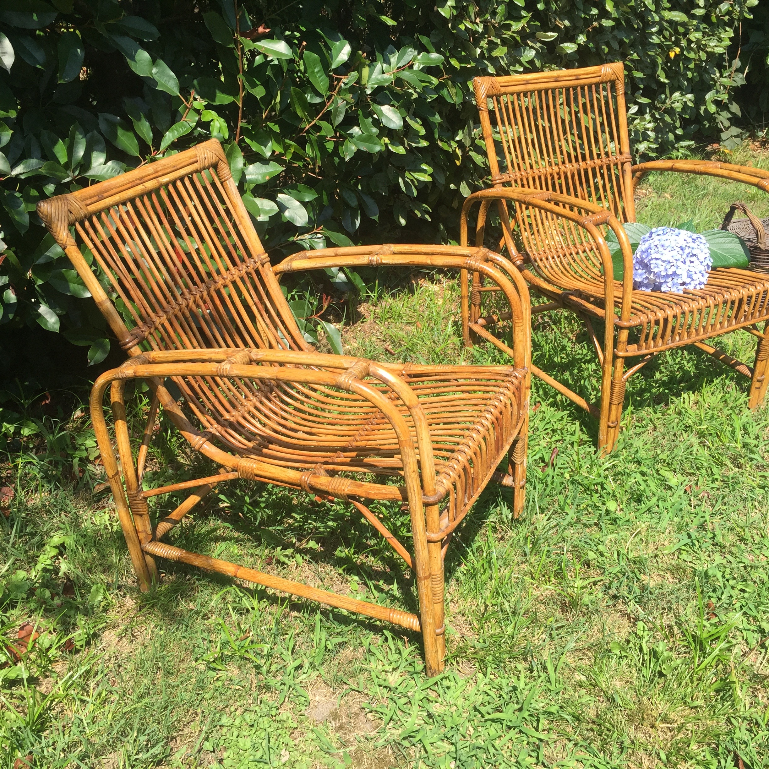 2 fauteuils rotin-bambou (+table offerte)