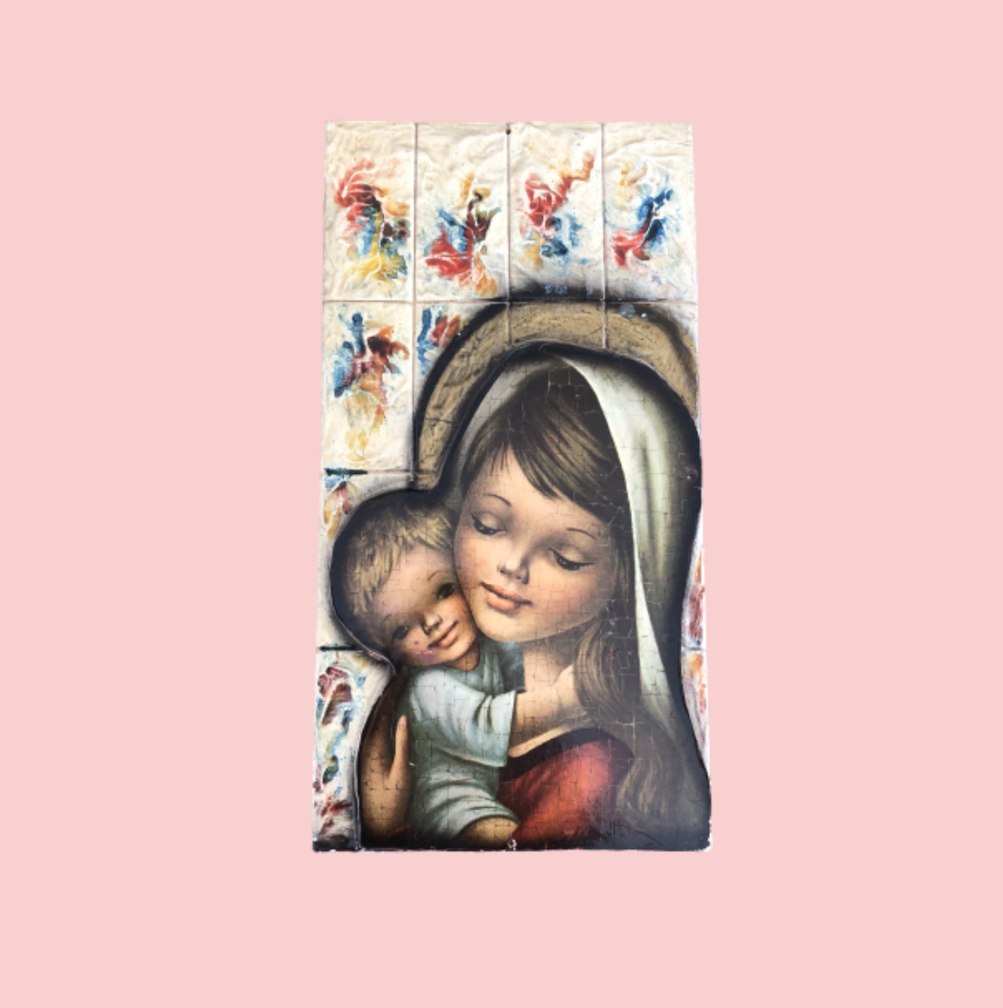 La vierge et l\'enfant, peinture sur bois