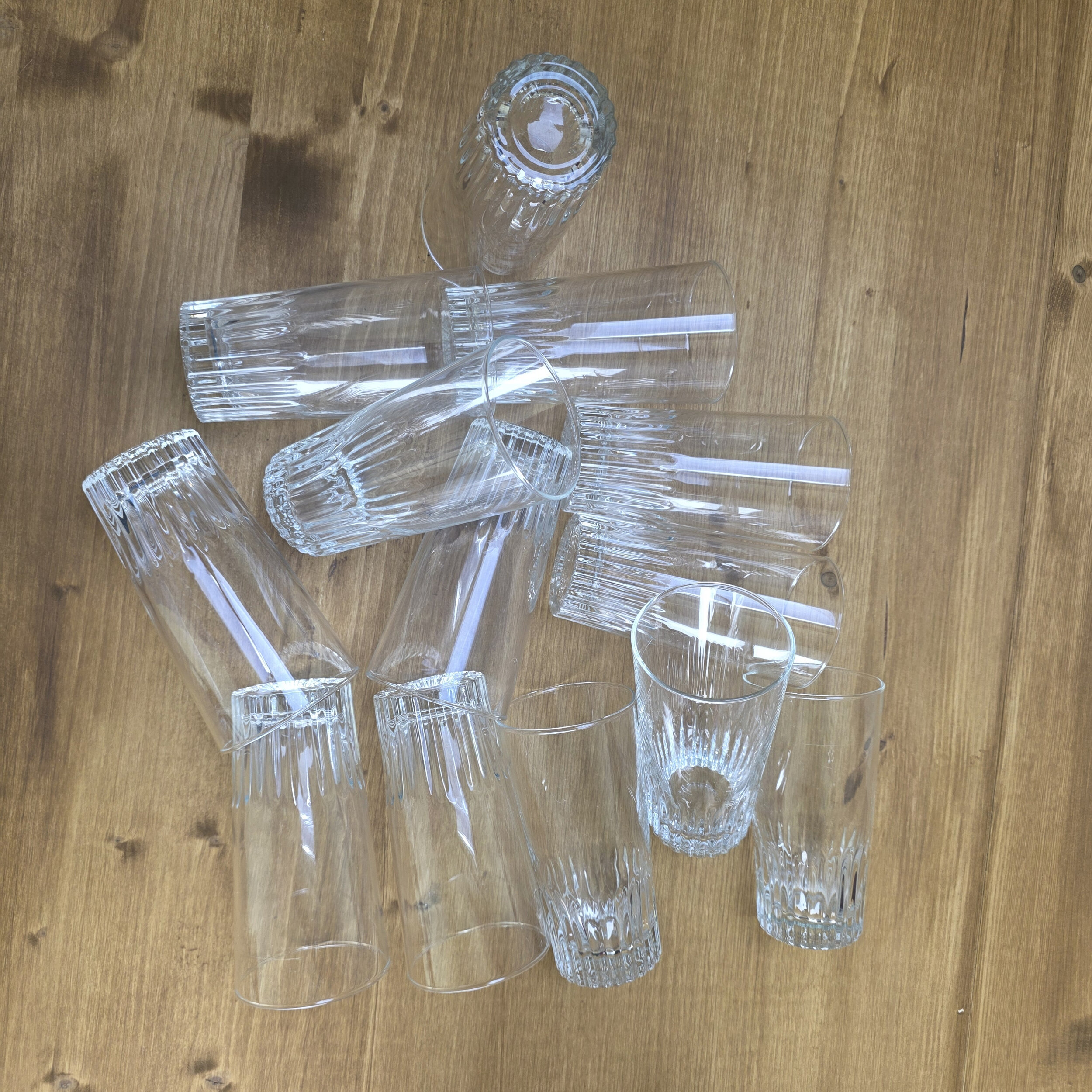 10 grands verres striés vintage