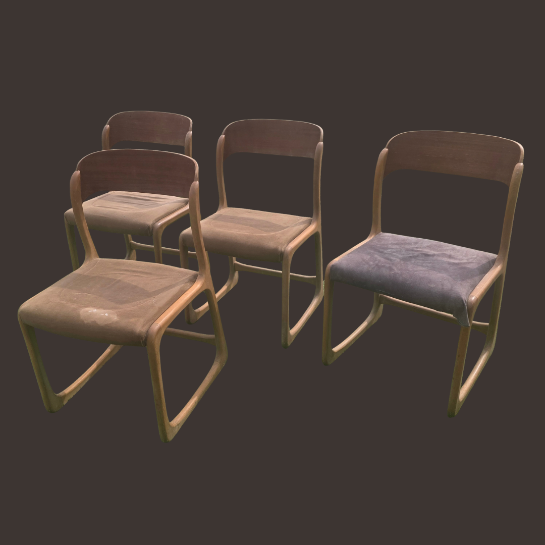 Lot de 4 chaises Baumann modèle Traîneau