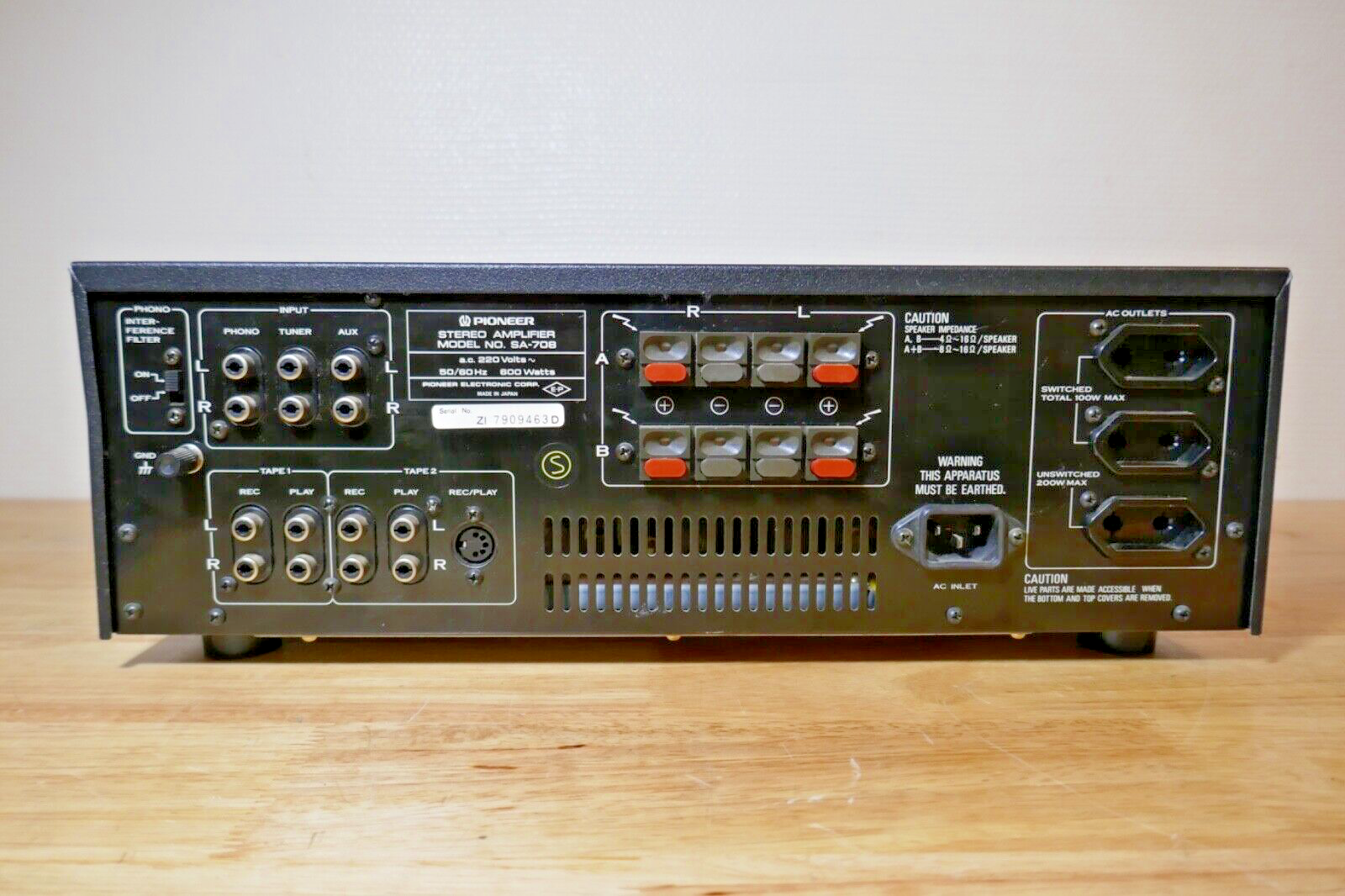 amplificateur amplifier pioneer sa-708 vintage occasion