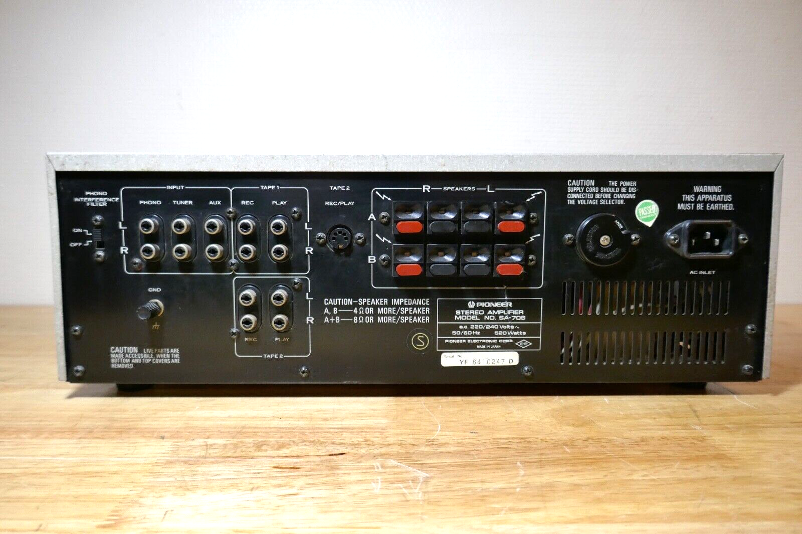 amplificateur amplifier pioneer sa-706 vintage occasion