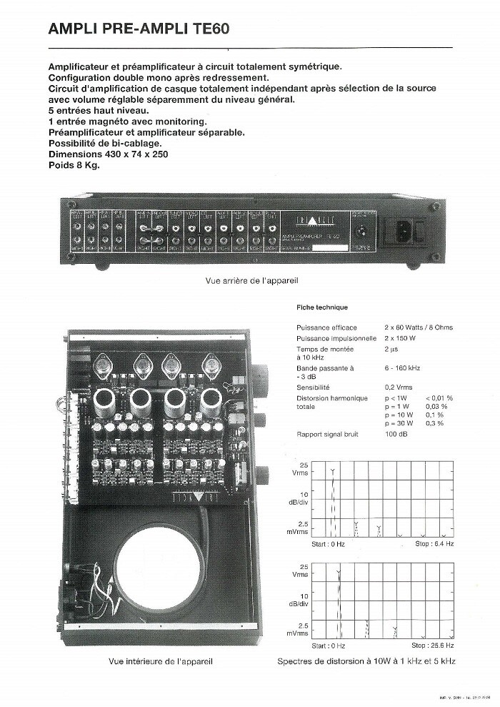 amplificateur amplifier triangle TE-60 vintage occasion