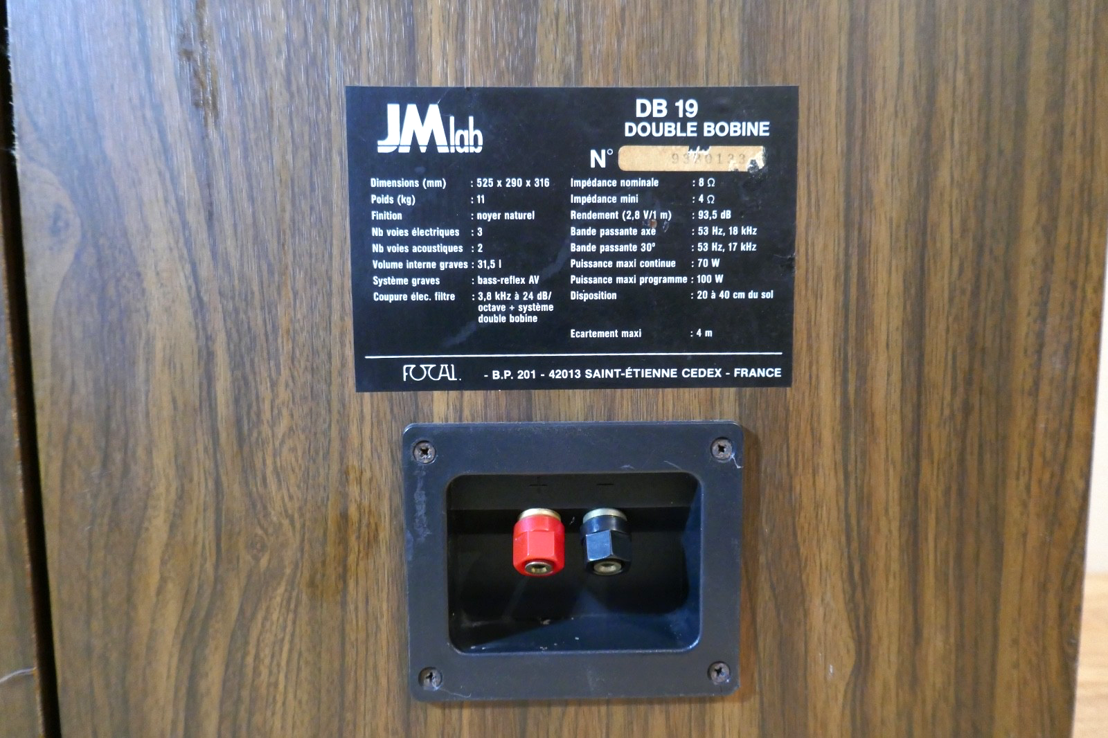 enceinte speakers JMLAB DB 19 vintage occasion