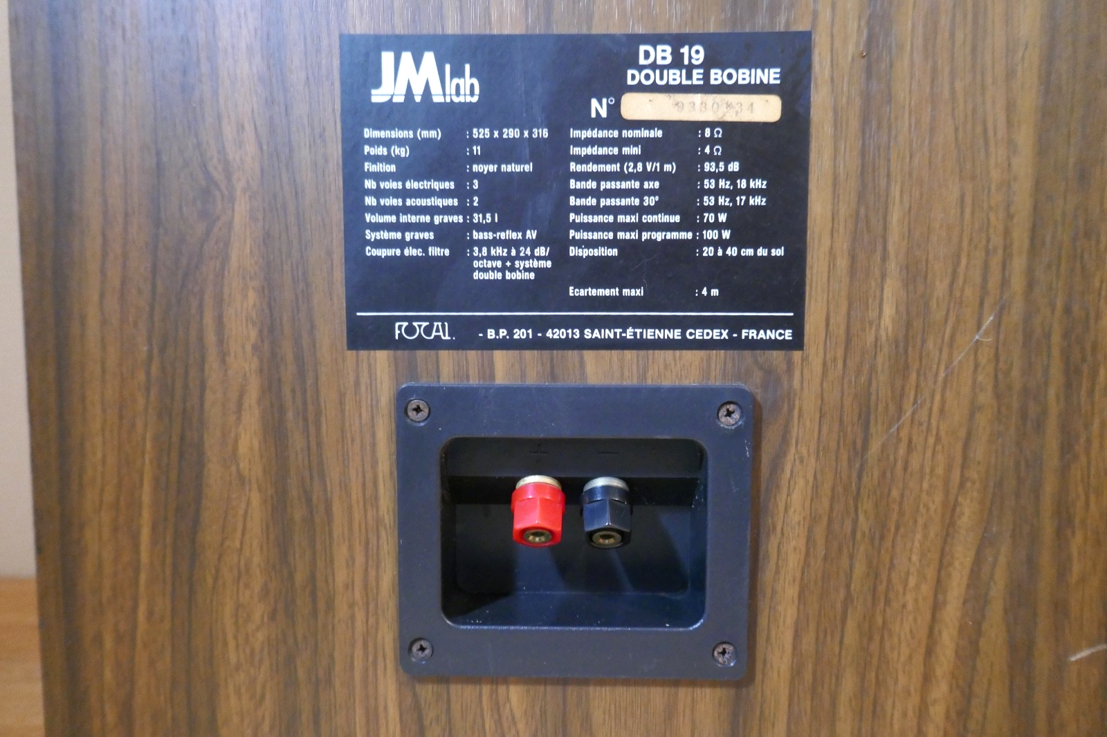enceinte speakers JMLAB DB 19 vintage occasion