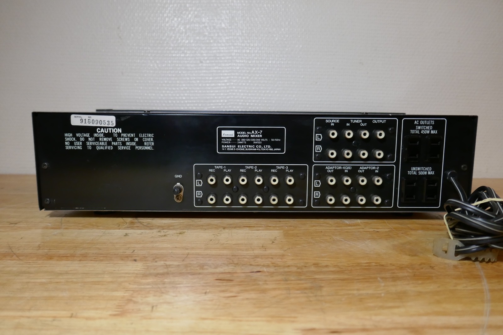 Mixer Audio Mixeur Sansui AX-7 Vintage Occasion