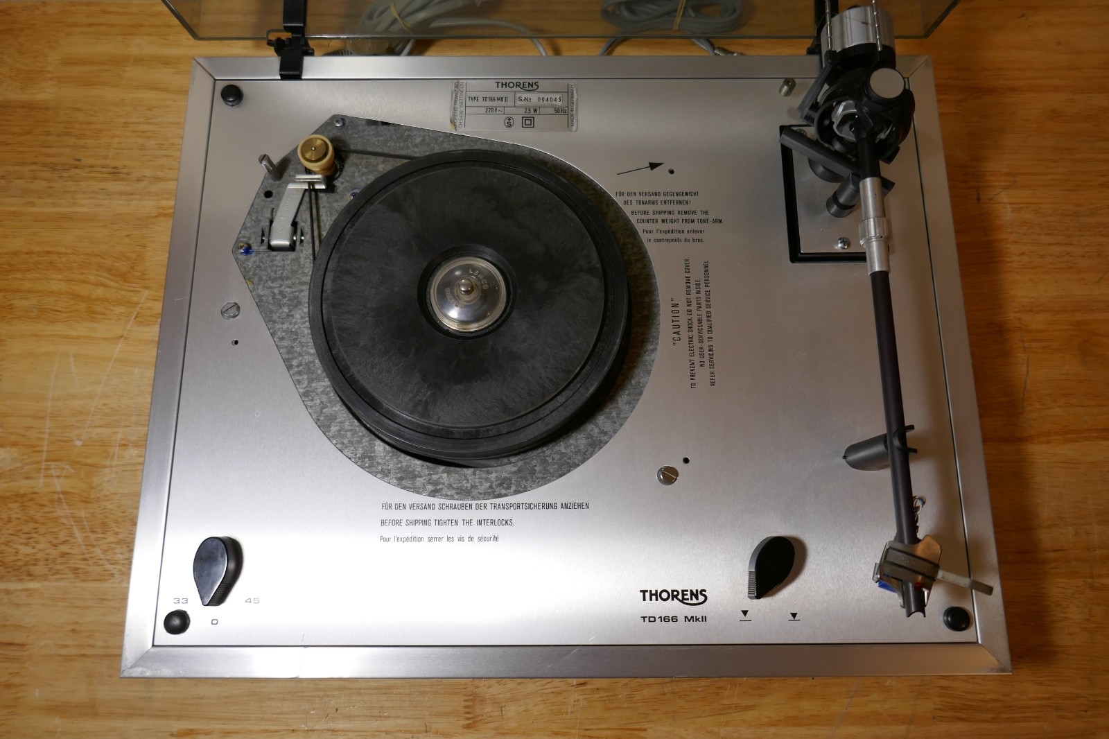 platine vinyle turntable Thorens td 166 mkII vintage occasion
