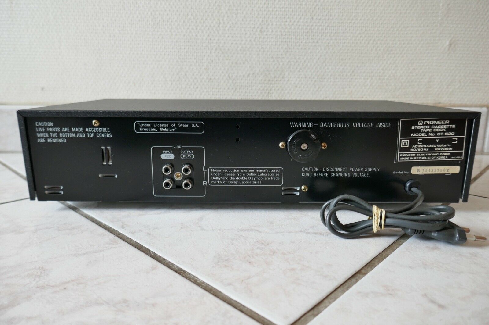 lecteur cassette tape deck pioneer ct-520 vintage occasion