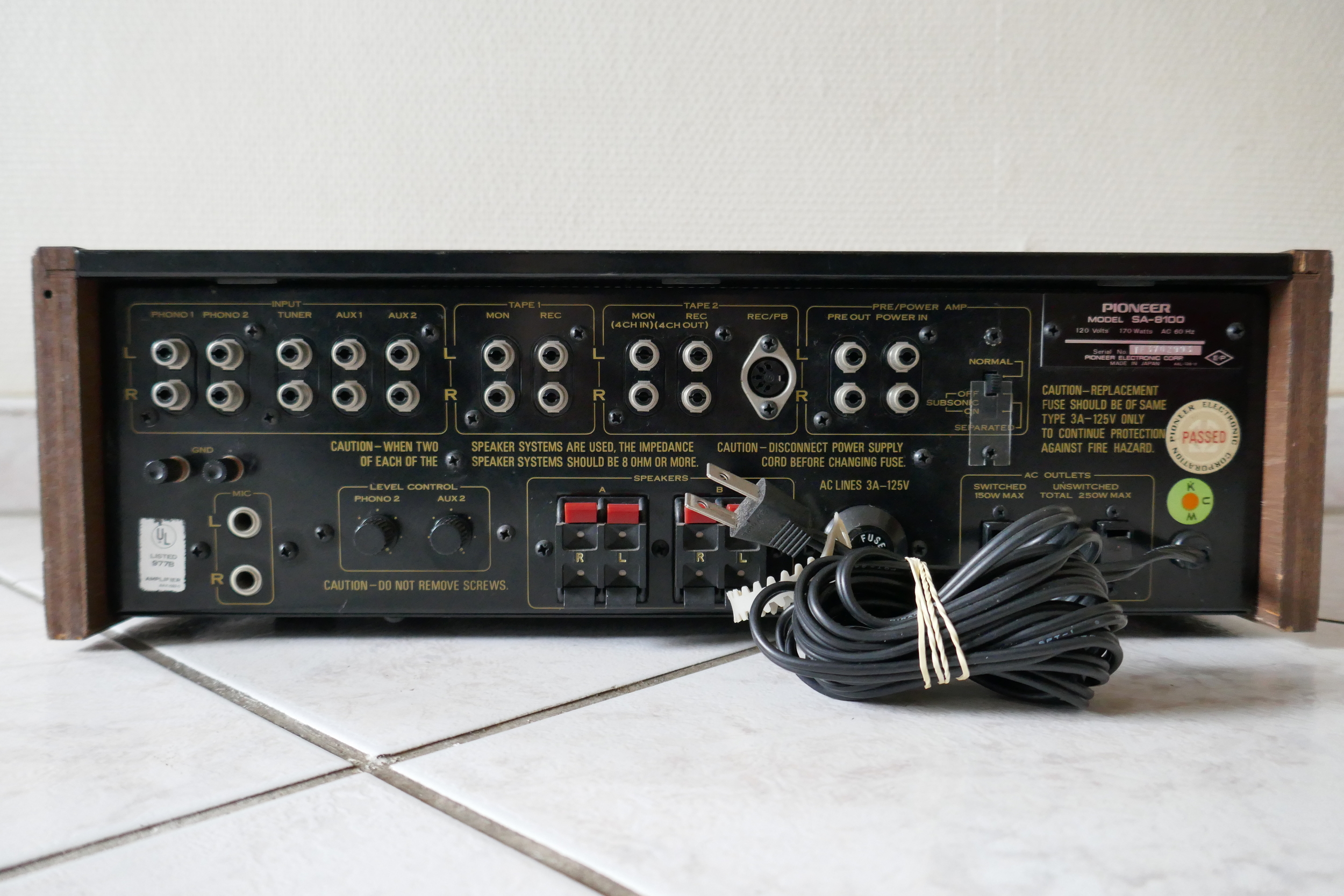 amplificateur amplifier pioneer sa-8100 vintage occasion