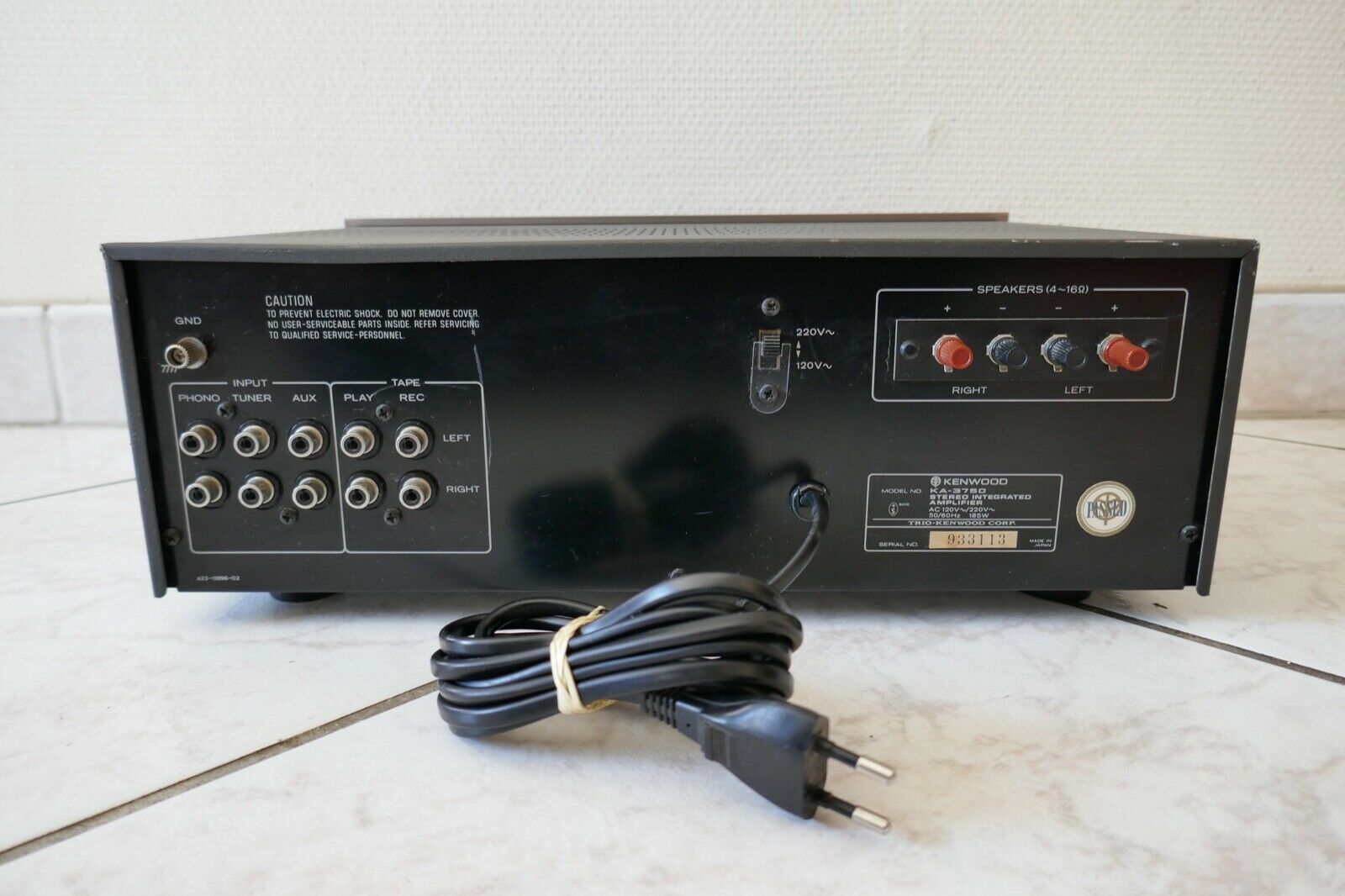 AMPLIFICATEUR KENWOOD STEREO INTEGRATED AMPLIFIER MODEL KA3750