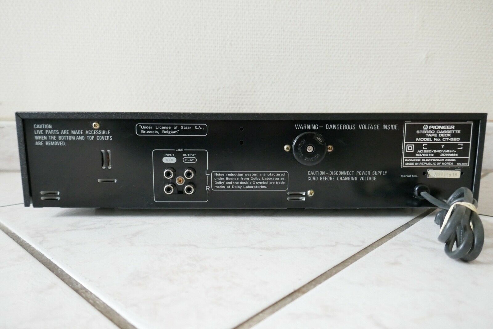 lecteur cassette tape deck pioneer CT-520 vintage occasion