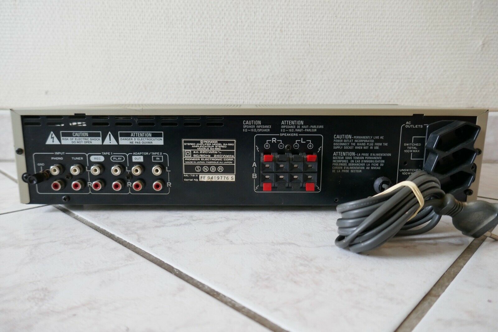 amplificateur amplifier pioneer SA-560 vintage occasion