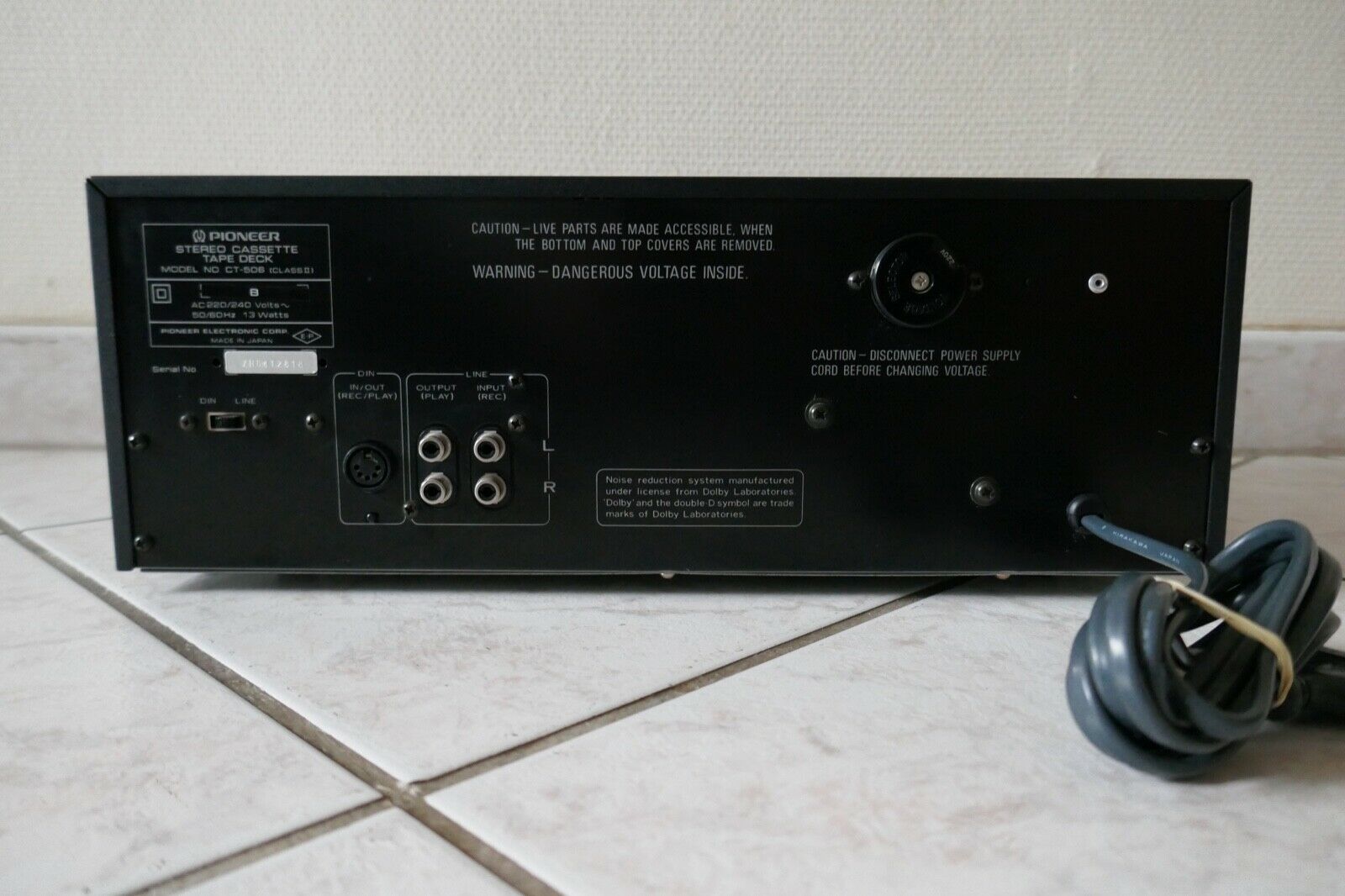 lecteur cassette tape deck pioneer ct-506 vintage occasion