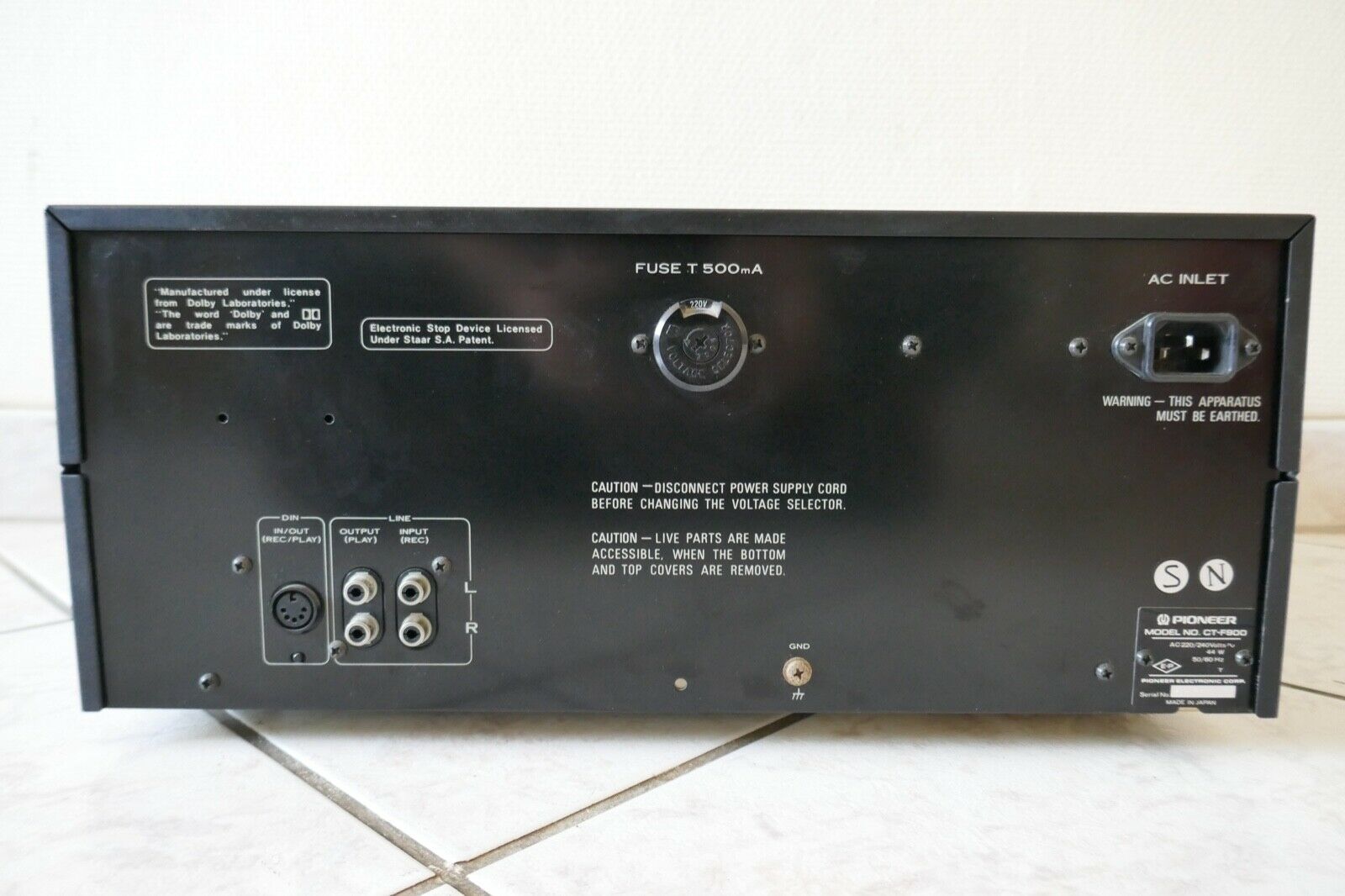 lecteur cassette tape deck pioneer ct-f900 vintage occasion