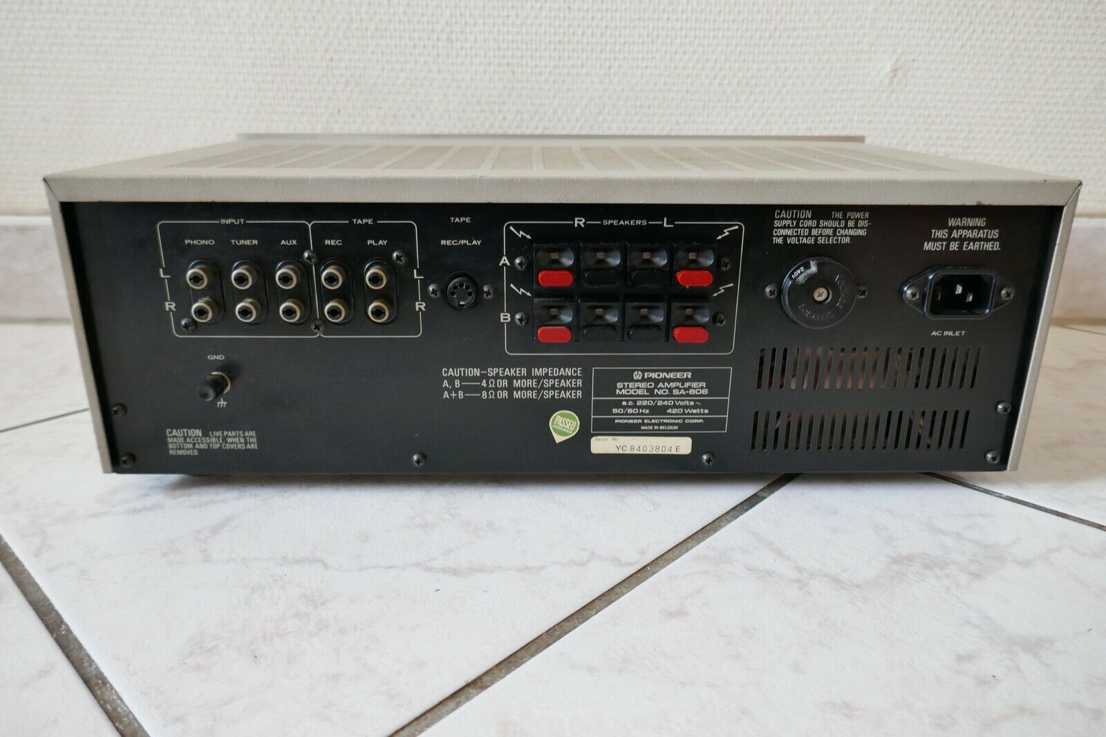 amplificateur amplifier pioneer SA-606 vintage occasion