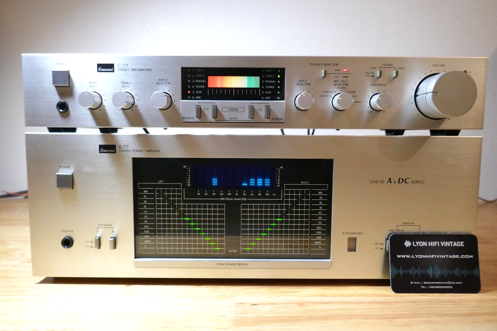 アンプ Sansui C-77 Sansui B-77 C-77 Stereo Power Amplifier (1980-83) - YouTube