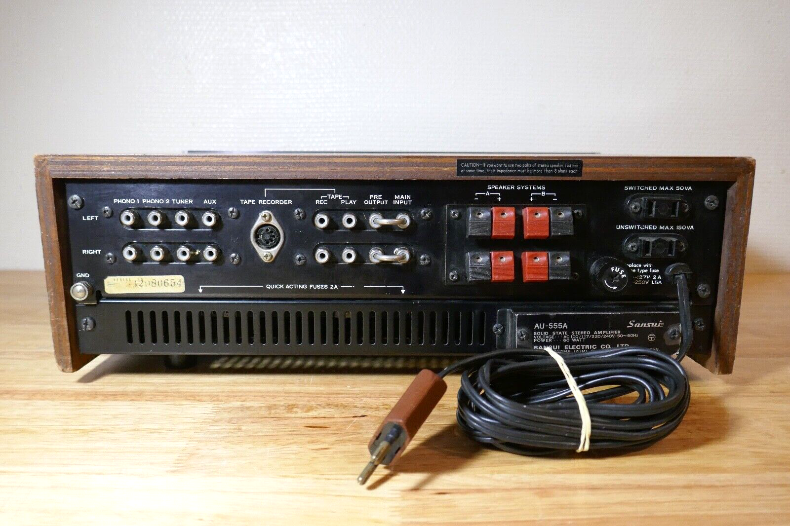 amplificateur amplifier Sansui AU-555A vintage occasion