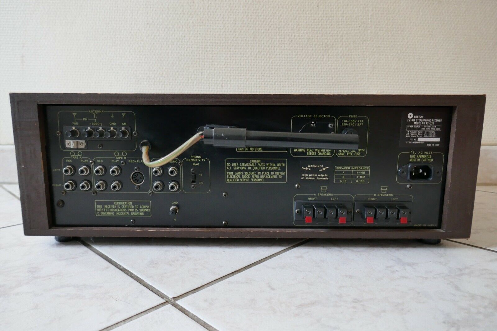 amplificateur amplifier setton RS 220 vintage occasion