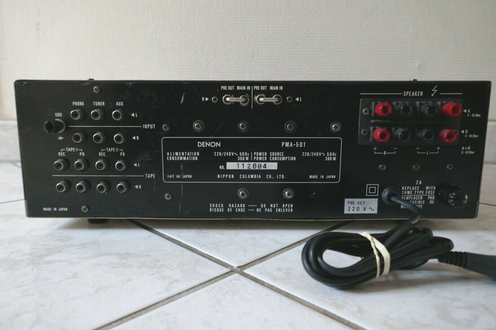 AMPLIFICATEUR DENON PRECISION AUDIO COMPONENT HIFI STEREO INTEGRATED