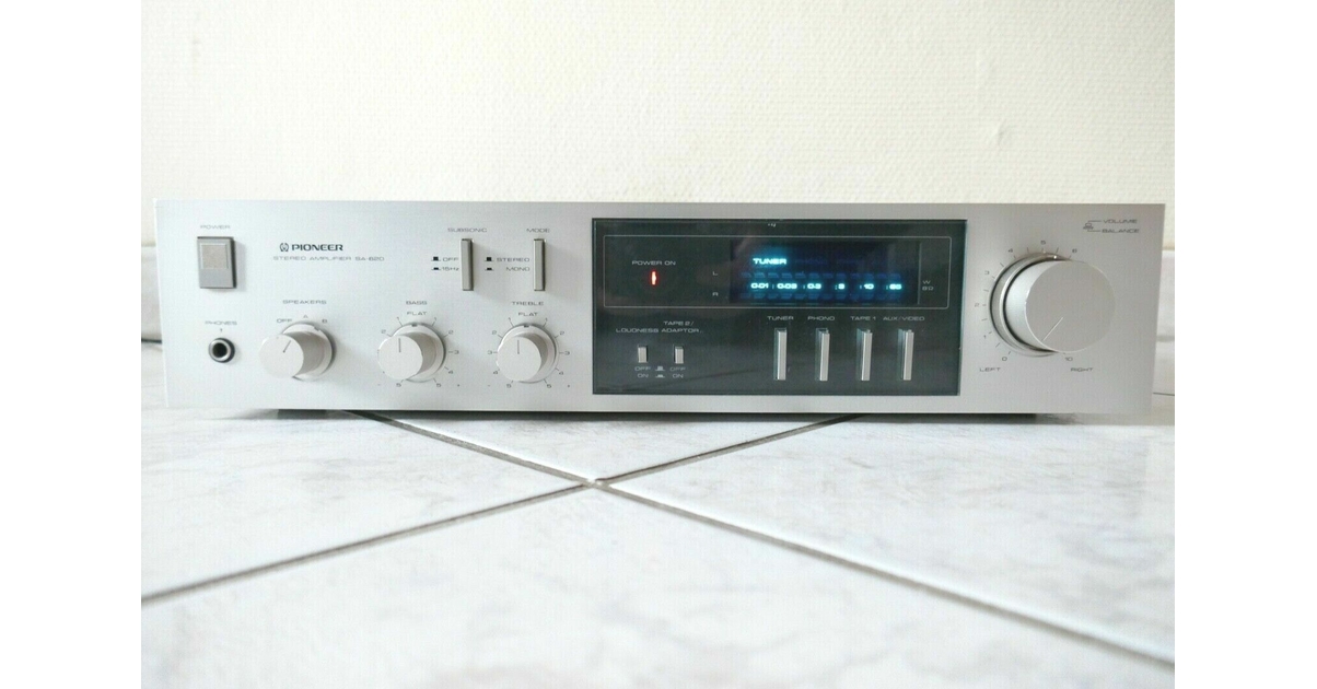 Amplificateur Intégré Pioneer SA-620 - Vintage, Occasion, Fonctionnel (entrées/sorties RCA)