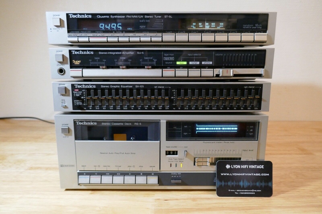 CHAINE HIFI TECHNICS AMPLI SU5 TUNER ST5L CASSETTE RS5 EQUALIZER SH