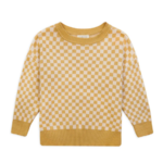 check sweat knit ocre claude and co